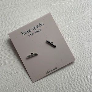 White gold bar earrings